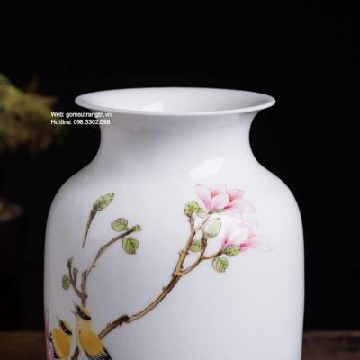 BÌNH VẼ TAY HỌA TIẾT CHIM – HOA